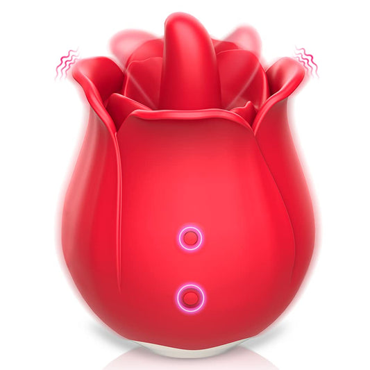Rose Toy Vibrator für Frauen, Visetoyz Mini-Klitorisvibrator-Stimulator zum Zungenlecken mit 9 Vibrationsvergnügen für Klitoris- und Brustwarzenstimulation, Sexspielzeug und Spiele für Erwachsene für Frauen und Paare 