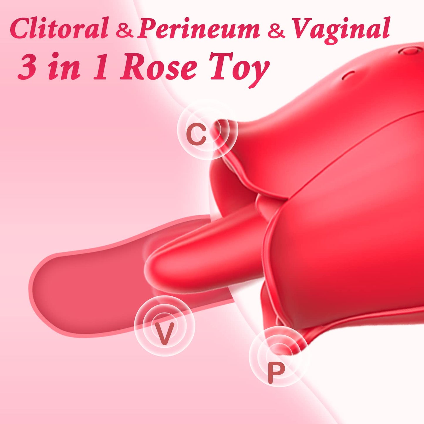 Rose Toy Vibrator for Women, Visetoyz Tongue Licking Mini Clitoral Vibrator Stimulator with 9 Vibrating Pleasure for Clitoris & Nipple Stimulation, Adult Sex Toys & Games for Women Couples